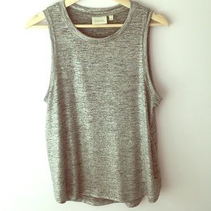 Anthropologie Deletta Silver Metallic Tank